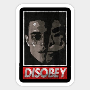 Mr robot Disobey Sticker